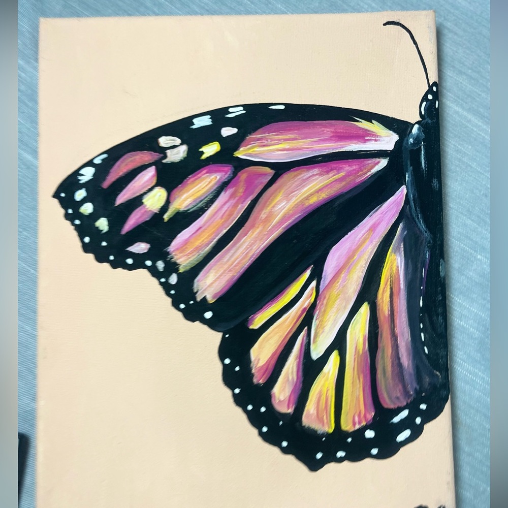 Homemade butterfly painting
